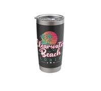 Clearwater Beach Florida Tropical Sunset Summer Vacation Stainless Steel Insulated Tumbler