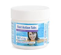 Clearwater Fast-Dissolving Chlorine Tablets, 167 Tabs for Hot Tubs & Pools, Quick-Acting Water Treatment (Old)