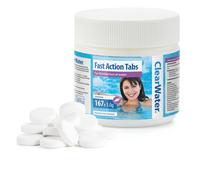 Clearwater Fast-Dissolving Chlorine Tablets, 167 Tabs for Hot Tubs & Pools, Quick-Acting Water Treatment
