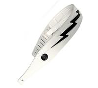 Clearwater Guitar Strap Electric Acoustic or Bass White Leather with Black lightning design