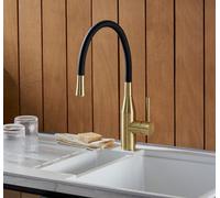 Clearwater Mo2Bb - Morpho Tap Brushed Brass/black Hose