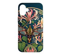 Clearwing Hummingbird Moth witHoneysuckle Art Nouveau Case for iPhone 16 Plus
