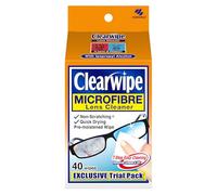 Clearwipe Lens Cleaner - 40 Lens Wipes, Microfibre, Individually Wrapped, for Glasses, Sunglasses, Smartphones, Screens