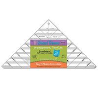 Cleary Perfect Slotted Trimmer B2 by New Leaf Stitches - Quilting Ruler Template and Stencil for Cutting All Sides of Larger Half Square Triangles - 6 Full Inch Slotted Sizes 5 Inch to 10 Inch