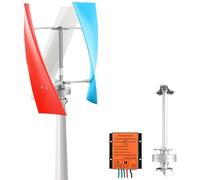 CLEASEBILY Vertical Wind Generator, Output Wind Turbine with Controller, Aerodynamic Design, 3 Blades, Auto Windward Adjustment, Ideal for Boats, Gazebos 24v100w