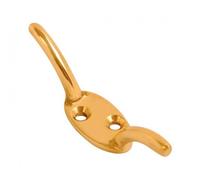 CLEAT HOOK CURTAIN BLIND TIE BACK SOLID BRASS 75MM WITH SCREWS ( pack 2 )