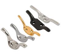 Cleat Hook for Roman Corded Blinds Cleat Hooks Figure of 8 Hooks Cord Hooks (Satin Chrome, 3" (75mm))