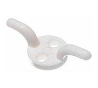 Cleat Hooks Curtain Blind Tie Back White Plastic (Pack of 2)
