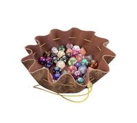 cLeather Dice Bag, Drawstring Storage Pouch, 10.82 Inch RPG Organizer with Secure Feature, Leather Case, Portable Dice Holder with Classic Design, Tabletop Accessory for Party and Club Use