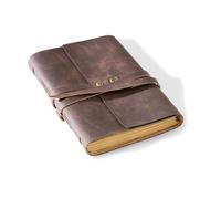 Cleather Leather Journal 5 x 7 - Genuine Leather Writing Journal Notebook for Men Women - 200 Line Pages Vintage Handmade Leather Bound Journal for Diary Travelling Sketch Book (Brown)