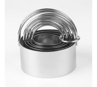 CleaZeny 5 Pcs Scone Cutter Set Stainless Steel Round Dough Cookie Cutters | 5 Stainless Steel Fluted Cutters With Handles (4-8cm). Deep 4cm Blades Ensure Precise Cuts And Quick Dough Release