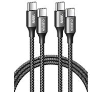 CLEEFUN 100W USB C to USB C Cable (1m, 2-Pack), 5A Fast Charging Type C to C Charger Cable Power for iPhone 16/15 Pro Max,MacBook Pro M3/Air iPad Pro 2024/Air 5, Galaxy S24/S23 Ultra Pixel 9 (Black)