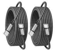 CLEEFUN 100W USB C to USB C Cable (2m, 2-Pack), 5A Fast Charging Type C to C Charger Cable Power for iPad Pro 2024/Air 5, MacBook Pro M3/Air, iPhone 16/15 Pro Max, Galaxy S24/S23 Ultra Pixel 9(Black)