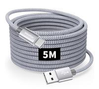 CLEEFUN 5m/16ft Durable Extra Long USB C Cable, PS5 Controller Charger Cord