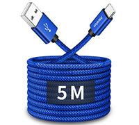 CLEEFUN 5m/16ft Extra Long USB C Cable, Durable USB-A to Type-C Fast Charging Nylon Charger Cord for Samsung Galaxy Note 20 10 + S20 S10 S9 S8 S21, Pixel,Switch,and More USB-C SmartPhones, Tablet