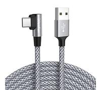 CLEEFUN Right Angle USB C Cable 90 Degree, [3m] 3A Type C Fast Charger Lead | Rapid Charging Cord for Samsung Galaxy S10 S10E S9 S8 S20 S21 S22-S26 Note 10 Plus, A20E A41 A51 A71 A80 A90, Switch, Xperia