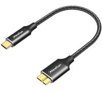 CLEEFUN Short USB C Hard Drive Cable 0.3m,USB C to USB 3.1 Micro B 10Gbps USB Type C to Portable External Hard Drive Cord for Seagate,WD,Toshiba,Westgate,Macbookpro,Samsung M3, Galaxy S5 S20,Camera
