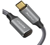 CLEEFUN USB C Extension Cable 0.5m/50cm, [USB 3.2/10Gbps] 4K 60Hz 100W Type C to C Fast Charge & Sync Nylon Male to Female Extender Cord for MacBook iPad Pro/Air, iPhone 16 15, Galaxy S25 S24 S23 S22