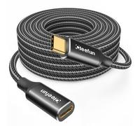 CLEEFUN USB C Extension Cable 3m,New USB 3.2/5Gbps 4K Video 100W C to C Fast Charging & Sync Nylon Male to Female Extender Cord for iPhone 15 16 plus pro,MacBook iPad/Pro,Galaxy S25 S24 S23,USB-C Hub