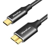 CLEEFUN USB C Hard Drive Cable 0.5m/50cm, USBC to USB 3.1 Micro B 10Gbps, Portable External Hard Drive Cord for MacBook Pro/Air, iPad/Tablet, iPhone, Galaxy S25 S24, WD/Seagate/Toshiba/Lacie/Westgate