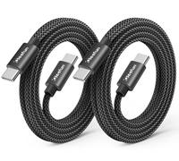 CLEEFUN USB C to USB C Cable (1.8m, 2-Pack), 60W Type C to C PD QC 3.0 Fast Charger Charging Cord Compatible With Samsung Galaxy S21 S20 fe Note 20 10 Ultra Plus A51 A71 A80 A90, Pixel 5 4 3 XL