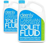 Cleenly Blue Toilet Chemical Fluid Solution Cleaner 2 x 2L for Caravan and Motorhomes - Eco-Friendly, Formaldehyde Free - Upto 40 Treatments - 4 Litre