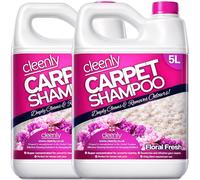 Cleenly Carpet Shampoo Cleaner Solution (10 litres) - Floral Fresh Fragrance - Safe for All Carpet Cleaning Machines - Effectively Removes Pet Odours