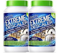 Cleenly Extreme Descaler for Kettles, Coffee Machines, Shower Heads, Irons, and More! (2 x 1 Litre) - Super Strong Descaler Liquid