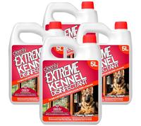 Cleenly Extreme Kennel Cleaner Disinfectant 4 x 5L- 3-in-1 High Strength Pet Cleaner, Kills 99.9% of Bacteria, EN1276 Tested, Odour Eliminator for Kennels, Floors & Pet Areas (Cherry)