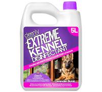 Cleenly Extreme Kennel Cleaner Disinfectant 5L- 3-in-1 High Strength Pet Cleaner, Kills 99.9% of Bacteria, EN1276 Tested, Odour Eliminator for Kennels, Floors & Pet Areas (Lavender)