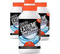 Cleenly Extreme Sink & Drain Cleaner & Unblocker Liquid (4 x 1 Litre) - Heavy Duty Formula for Bathroom, Kitchen, Drains, and More