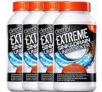 Cleenly Extreme Sink & Drain Cleaner & Unblocker Liquid (4x1 Litre) - Heavy Duty Formula for Bathroom, Kitchen, Drains, and More