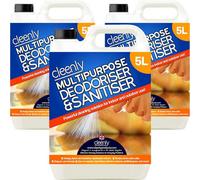Cleenly Multipurpose Sanitiser And Deodoriser Removes Dirt Germs Stains & Odours Breaks Down Urine Salts 15L