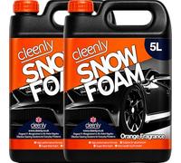 Cleenly Orange Snow Foam Car Shampoo - High Performance Formula with Super Thick Foam - Non Caustic & pH Neutral Car Cleaning Pre Wash Shampoo - 2 x 5 Litres