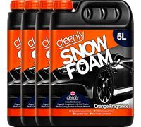 Cleenly Orange Snow Foam Car Shampoo - High Performance Formula with Super Thick Foam - Non-Caustic & pH Neutral Car Cleaning Pre Wash Shampoo - 4 x 5 Litres