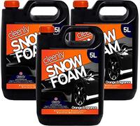 Cleenly Orange Snow Foam - High Performance Formula with Super Thick Foam - Non Caustic & pH Neutral Car Cleaning Pre Wash Shampoo - 3 x 5 Litres
