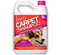 Cleenly Pet Carpet Shampoo Cleaner Solution (5 Litres) - Citrus Splash Fragrance - Safe For All Carpet Cleaning Machines
