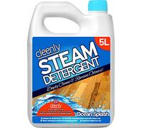 Cleenly Steam Detergent for Steam Mops (5 litres) - Ocean Splash - Suitable for All Hard Floors - Great for Homes with Pets, clear