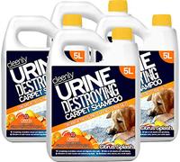 Cleenly Urine Destroying Enzyme Carpet Shampoo Cleaning Detergent (4 x 5 litres) - Digests Urine Salts - Gets Rid of Urine, Vomit, and Faeces Stains
