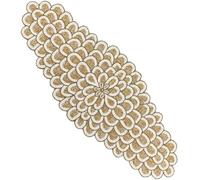 CLEENTABLE Beaded Table Runners 36 Inches, Hand Beaded Decorative Farmhouse Glitz Table Runner for Christmas Wedding Baby Shower Bridal Shower, Seasonal Winter Holiday Kitchen Dining Table