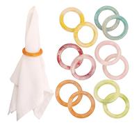 CLEENTABLE Epoxy Resin Napkin Rings, Set of 12, Pastel