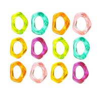 CLEENTABLE Epoxy Resin Spring Napkin Rings, Set of 12 (Multi Pastel)
