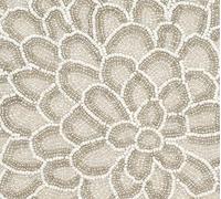 CLEENTABLE Handmade Beaded Round Placemat - 13" Wedding Table Dining Table Mat- Elegant Glass Bead & Polyester Charger, Non-Slip for Holidays, Gatherings, Kitchen, Party & Home Use (Ivory White)