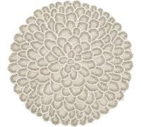 CLEENTABLE Handmade Beaded Round Placemat - 13" Wedding Table Dining Table Mat- Elegant Glass Bead & Polyester Charger, Non-Slip for Holidays, Gatherings, Kitchen, Party & Home Use (Ivory White)