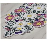 CLEENTABLE Luxury Beaded Table Runner - 13x36 Inches Handcrafted Spring Floral Design with Glass Beads & Polyester Back - Elegant Table Decor for Dining, Coffee Table & Events (Multi)