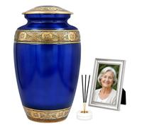 CLEENTABLE Metal Cremation Urn for Human Ashes, Blue
