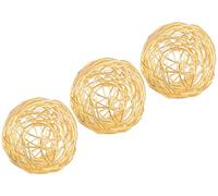 CLEENTABLE Metal Decorative Sphere Ball 3pcs Accent Decoration Balls Band Decorative Ball for Table Decor Living Room Bedroom Kitchen Office Coffee Table Desk 4.5" (Gold)