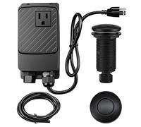 CLEESINK Garbage Disposal Air Switch Kit, Matte Black, LONG/3.54" | UL Listed, Sink Top Air Switch Button with Single Outlet, Fits Most Garbage Disposals, Ideal for Stainless Steel Sink Tops