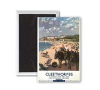 Cleethorpes It's Quicker By Rail - Donkey - 3x2 inch Fridge Magnet - large magnetic button