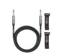 Clef Audio Labs Instrument Guitar Cable, 15ft - 1/4 inch TS Straight to Straight Electric bass Guitar AMP Cord, 22AWG, Black-Chrome Zinc Alloy Shell, PVC Jacket